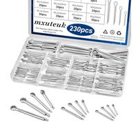 mxuteuk 230Pcs Cotter Pin Assortment Kit - 304 Stainless Steel 12 Sizes Cotter Pin Set for Hitch Pin Lock Systems