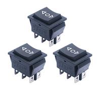 mxuteuk 3pcs 12V Momentary Rocker Switch 6Pin DC DPDT Motor Polarity Reversing Automatic Reset Switch (ON)/Off/(ON) 3Position Double Pole Double Throw Rocker Toggle Switches KCD2-223-JT
