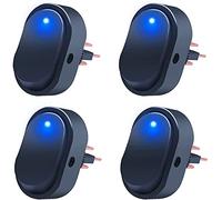 mxuteuk 4pcs 12V 30A Blue LED On-Off Rocker Switch Waterproof Toggle Triangle Plug Switch for Car Truck RV Motorcycle Boat Marine Control ASW-20D-BU