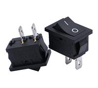 mxuteuk 8pcs Mini Black Rocker Switch ON-OFF 2Pin Rectangle Rocker Switch Button SPST Snap-in Boat Car Rocker Toggle Switch Power AC 250V 6A 125V 10A KCD1 Rocker Switches MXU1-1-101