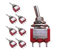 mxuteuk 8pcs Mini Miniature Toggle Switch 3 Terminal 2 Position SPDT Car Dash Dashboard ON/ON 5A 120V 2A 250V,MTS-102