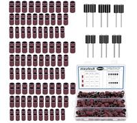 mxuteuk Sanding Drum Set,Including 138 Pieces Aluminum Oxide 80 120 240Grit Drum Sander Sanding Sleeves and 12 Pieces Drum Mandrels for Dremel Rotary Tool,Sanding Drums with Box