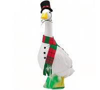 MXVPY Porch Goose Outfits with Hat&scarf Christmas Snowman/Santa Custome for Lawn Goose Clothe Outdoor Garden Yard Decor (Black, one size)