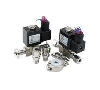 MXXDMOPD 220V Normally Closed Stainless Steel 316 Solenoid Valve With 2PCS Silicone Rubber Homebrew Beer Dairy VX2120-08-SS-NC(Valve with FC10mm,220 Volt)
