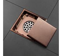 MXXDMOPD Gold Hidden Square Tile Insert Floor Waste Grates Shower Drain 304 Odor Balcony Bath Corner Floor Drain 1Pcs(Brushed Gravity Seal)