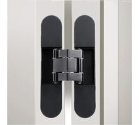 MXXDMOPD Hidden Folding Self Closing Hinge Three-Dimensional Adjustable Invisible Wooden Door 180° Opening Concealed Gate Fittings Hinge Hinges(Balck)