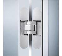 MXXDMOPD Hidden Folding Self Closing Hinge Three-Dimensional Adjustable Invisible Wooden Door 180° Opening Concealed Gate Fittings Hinge Hinges(Sliver)