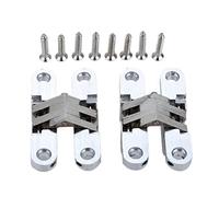 MXXDMOPD Hinge, 2pcs 304 Stainless Steel Hidden Invisible Concealed Folding Door Hinge for Kitchen Furniture Hardware with Screws(13x45mm)