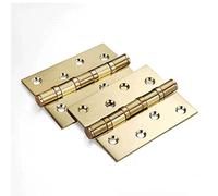 MXXDMOPD Hinge, 4 Inch Thick Stainless Steel Hinge, 3MM Thickness, Silent Hinge, Suitable for Interior Doors, Anti-Theft Doors, Etc.(Gold)