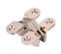 MXXDMOPD Hinge, 4Pcs Hidden 12x42MM Invisible Concealed Barrel Cross Door Hinge Bearing Wooden Box for Folding Window Furniture(Gold Color)