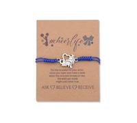 MXXGMYJ Cheerleader Gifts Cheer Bracelet for Women Cheerleader Gifts Bulk for Team Royal Blue Cheerleading Accessories Cheer Game Day Gift Party Favors Adjustable Braided String Bracelet with Card