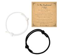 MXXGMYJ Couples Bracelets for Him and Her Bond Bracelet Long Distance Relationship Gift Ideas Adjustable Bracelets for Men Women, S, Nylon, no gemstone