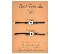 MXXGMYJ Friendship Bracelets for 2 Soccer Best Friend Birthday Gifts for Women Christmas Gifts for Men Bracelets for Him Long Distance Friendship Gifts for Friends Female Male Best friend Gift