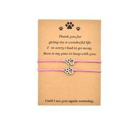 MXXGMYJ Memorial Bracelet for Pet Loss Sympathy Gifts Paw Print Friendship Bracelets for 2 Remembrance Gifts for Dog Cat Lovers, S, Metal, no gemstone