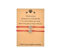 MXXGMYJ Memorial Bracelet for Pet Loss Sympathy Gifts Paw Print Friendship Bracelets for 2 Remembrance Gifts for Dog Cat Lovers, S, Metal, no gemstone