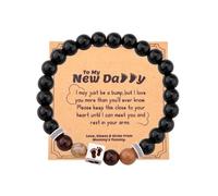 MXXGMYJ New Dad Gifts Stone Bead Bracelet for Men First Time Dad Gift for Fathers Day Present Daddy To Be Gifts Stretch Bracelets, S, Stone, no gemstone