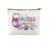MXXGMYJ Nurse Makeup Cosmetic Bag with Zipper Purse Pouch for Nurses W ifts Nurse Practitioner Gifts for Women Friends Thank You Gift Ideas Makeup Pouch Nursing Student Gift Graduation Essentials