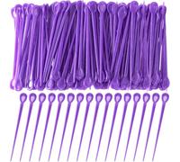 Mxxipp 100pcs Brush Roller Pick, Plastic Hair Roller Picks Rod, Hair Curler Roller Pin Crochet Knit Accessories for Women Hair Curling Styling- Purple