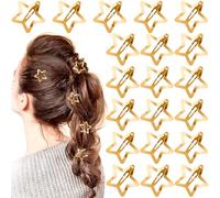 Mxxipp 20pcs Star Hair Clips for Women, Non-Slip Star Snap Hair Barrettes, Y2K Star Hair Accessories for Long Short Curly Wavy Straight Thick Thin Hair- Gold