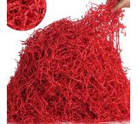 mxxkms 2.2 LB Red Crinkle Paper Filler - Premium Shredded Paper for Gift Baskets, Birthdays, Weddings & Christmas - Large Capacity Ample Fill for Packaging & Craft Projects