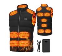 MXYKJO Electric Heated Vest for Men: USB 3 Temperature Levels Heating Gilet with 7.4V 16000mah Battery - 15 Heating Zones Winter Lightweight Heated Jacket Body Warmer for Outdoor Hiking Skiing