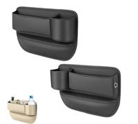 MXYUANHANG 2 Pcs Car Seat Gap Organiser for Toyota RAV4 2018 2019 2020 2021 2022 2023 2024- PU Leather Console Side Pocket Filler Multifunctional Interior Accessories,Black