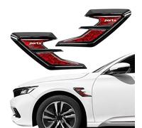 MXYUANHANG 2 Pcs Car Side Fender Vent Trim for Skoda Superb IV Combi 2023 2024 2025, Air Flow Intake Cover Exterior Decoration Wing Spoiler Forged Carbon Texture,Red