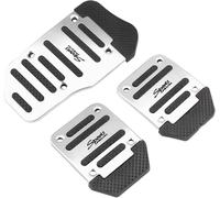 MXYUANHANG Auto Aluminum Pedal Covers for Ford Transit Custom 2018-2022 2023 2024, Car Brake Foot Pedals Pad Kit Anti-Slip Foot Pedal Pad Covers,Silver-Manual transmission