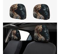 MXZERFKGLA 1 PCS Car Headrest Covers Soft Breathable Car Head Rest Covers Protector A leopard sits Headrest Covers for Cars Seat Headrest Covers for Trucks SUV Universal Interior Cars Accessories