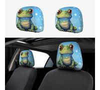 MXZERFKGLA 1 PCS Car Headrest Covers Soft Breathable Car Head Rest Covers Protector Big eyed frog Headrest Covers for Cars Seat Headrest Covers for Trucks SUV Cars Accessories