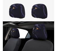 MXZERFKGLA 1 PCS Car Headrest Covers Soft Breathable Car Head Rest Covers Protector Black Cat with Yellow Eyes Headrest Covers for Cars Seat Headrest Covers for Trucks SUV Cars Accessories