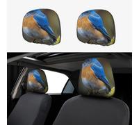 MXZERFKGLA 1 PCS Car Headrest Covers Soft Breathable Car Head Rest Covers Protector Blue Bird Perched Headrest Covers for Cars Seat Headrest Covers for Trucks SUV Cars Accessories
