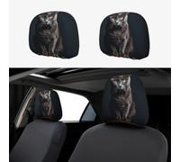 MXZERFKGLA 1 PCS Car Headrest Covers Soft Breathable Car Head Rest Covers Protector Cat on Table Headrest Covers for Cars Seat Headrest Covers for Trucks SUV Cars Accessories