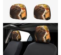 MXZERFKGLA 1 PCS Car Headrest Covers Soft Breathable Car Head Rest Covers Protector Cat Under Leaves Headrest Covers for Cars Seat Headrest Covers for Trucks SUV Universal Interior Cars Accessories
