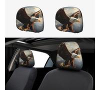 MXZERFKGLA 1 PCS Car Headrest Covers Soft Breathable Car Head Rest Covers Protector eagle mountains Headrest Covers for Cars Seat Headrest Covers for Trucks SUV Universal Interior Cars Accessories