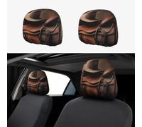 MXZERFKGLA 1 PCS Car Headrest Covers Soft Breathable Car Head Rest Covers Protector Horse Saddle with a Cowboy Hat Wild Headrest Covers for Cars Seat Headrest Covers for Trucks SUV Cars Accessories