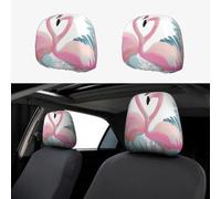 MXZERFKGLA 1 PCS Car Headrest Covers Soft Breathable Car Head Rest Covers Protector Love Flamingo Headrest Covers for Cars Seat Headrest Covers for Trucks SUV Cars Accessories