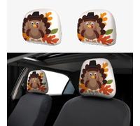MXZERFKGLA 1 PCS Car Headrest Covers Soft Breathable Car Head Rest Covers Protector Maple Leaf Dark Brown Turkey Headrest Covers for Cars Seat Headrest Covers for Trucks SUV Cars Accessories