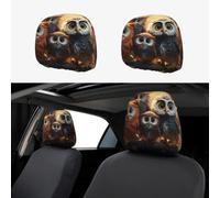 MXZERFKGLA 1 PCS Car Headrest Covers Soft Breathable Car Head Rest Covers Protector Owls Birds Headrest Covers for Cars Seat Headrest Covers for Trucks SUV Cars Accessories