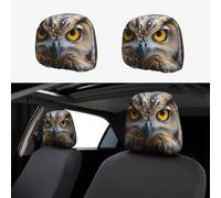 MXZERFKGLA 1 PCS Car Headrest Covers Soft Breathable Car Head Rest Covers Protector Snowy Owl Eyes Headrest Covers for Cars Seat Headrest Covers for Trucks SUV Universal Interior Cars Accessories