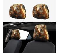 MXZERFKGLA 1 PCS Car Headrest Covers Soft Breathable Car Head Rest Covers Protector Squirrel Animal Headrest Covers for Cars Seat Headrest Covers for Trucks SUV Universal Interior Cars Accessories