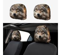 MXZERFKGLA 1 PCS Car Headrest Covers Soft Breathable Car Head Rest Covers Protector Wild Wild Gray Wolf Headrest Covers for Cars Seat Headrest Covers for Trucks SUV Cars Accessories