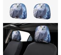 MXZERFKGLA 2 PCS Car Headrest Covers Soft Breathable Car Head Rest Covers Protector Arctic Owl Headrest Covers for Cars Seat Headrest Covers for Trucks SUV Universal Interior Cars Accessories