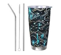 MXZERFKGLA 20 oz Tumbler Insulated Coffee Mug with Lid and Straw Coding Pattern Tumbler Double Wall Vacuum Insulated Tumblers Spill Proof Coffee Travel Mug Gifts for Men Women Birthday Christmas
