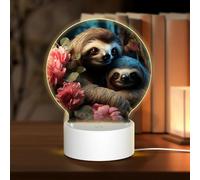 MXZERFKGLA 3D Night LED Light Lamp Bases Acrylic Love Lamps A Sloth Night Light LED Bedside Lamp Acrylic Table Lamps Valentine's Day Thanksgiving Birthday Personalized Gifts for Women Men Couple