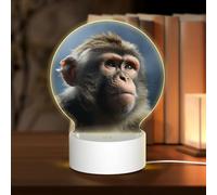 MXZERFKGLA 3D Night LED Light Lamp Bases Acrylic Love Lamps Monkey Night Light LED Bedside Lamp Acrylic Table Lamps Valentine's Day Thanksgiving Birthday Personalized Gifts for Women Men Couple