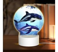 MXZERFKGLA 3D Night LED Light Lamp Bases Acrylic Love Lamps Orca Killer Whale Night Light LED Bedside Lamps Acrylic Table Lamp Thanksgiving Birthday Personalized Gifts for Women Men Couple