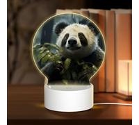 MXZERFKGLA 3D Night LED Light Lamp Bases Acrylic Love Lamps Panda in The Rain Night Light LED Bedside Lamp Acrylic Table Lamps Thanksgiving Birthday Personalized Gifts for Women Men Couple