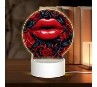 MXZERFKGLA 3D Night LED Light Lamp Bases Acrylic Love Lamps Red Lips Night Light LED Bedside Lamp Acrylic Table Lamps Valentine's Day Thanksgiving Birthday Personalized Gifts for Women Men Couple