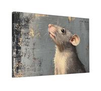 MXZERFKGLA Canvas Wall Art Poster Personalized Pictures Print Grey rat Wall Pictures Modern Art Canvas Painting Framed Artwork Aesthetic Poster for Living Room Bedroom Office Home Decor 30x45 cm